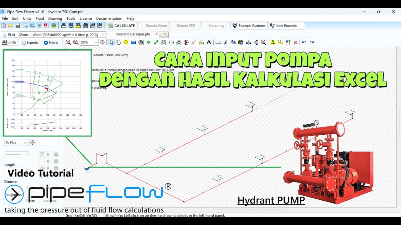Cara Input Pompa dengan Hasil Kalkulasi Excel - Pipe Flow Expert