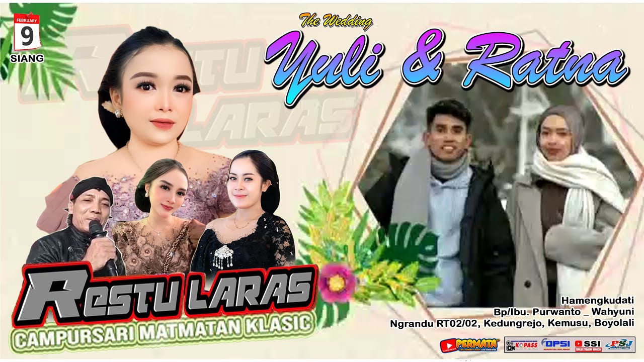 🔴#liveB3 - CS RESTU LARAS Music | Wedding Day  YULI & RATNA - Ngrandu 09/02/26 | PERMATA HD | BP PRO