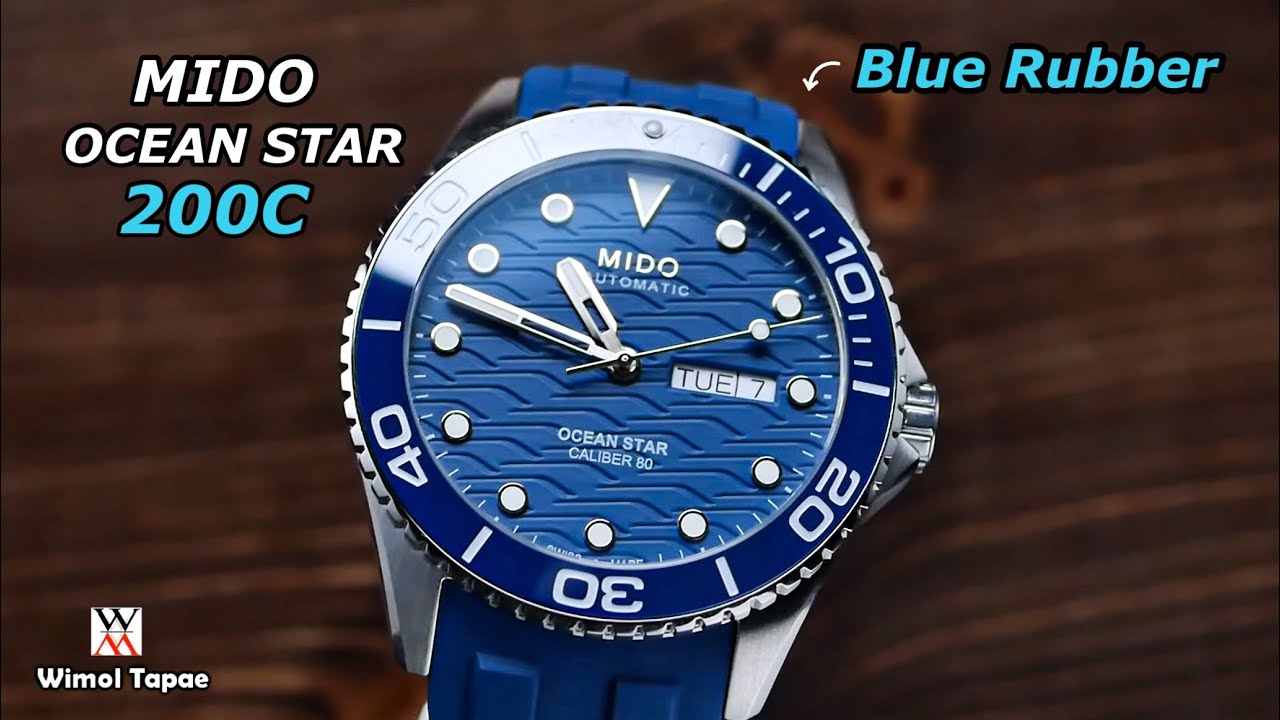 รุ่นสายยางก็จัดว่าคุ้ม! Mido Ocean Star 200C Blue Rubber - Wimol Tapae