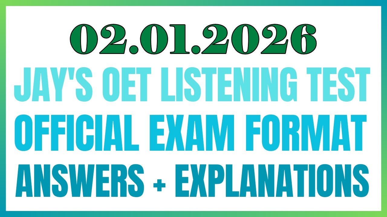 OET LISTENING TEST 02.01.2026 #oet #oetexam #oetnursing #oetlisteningtest