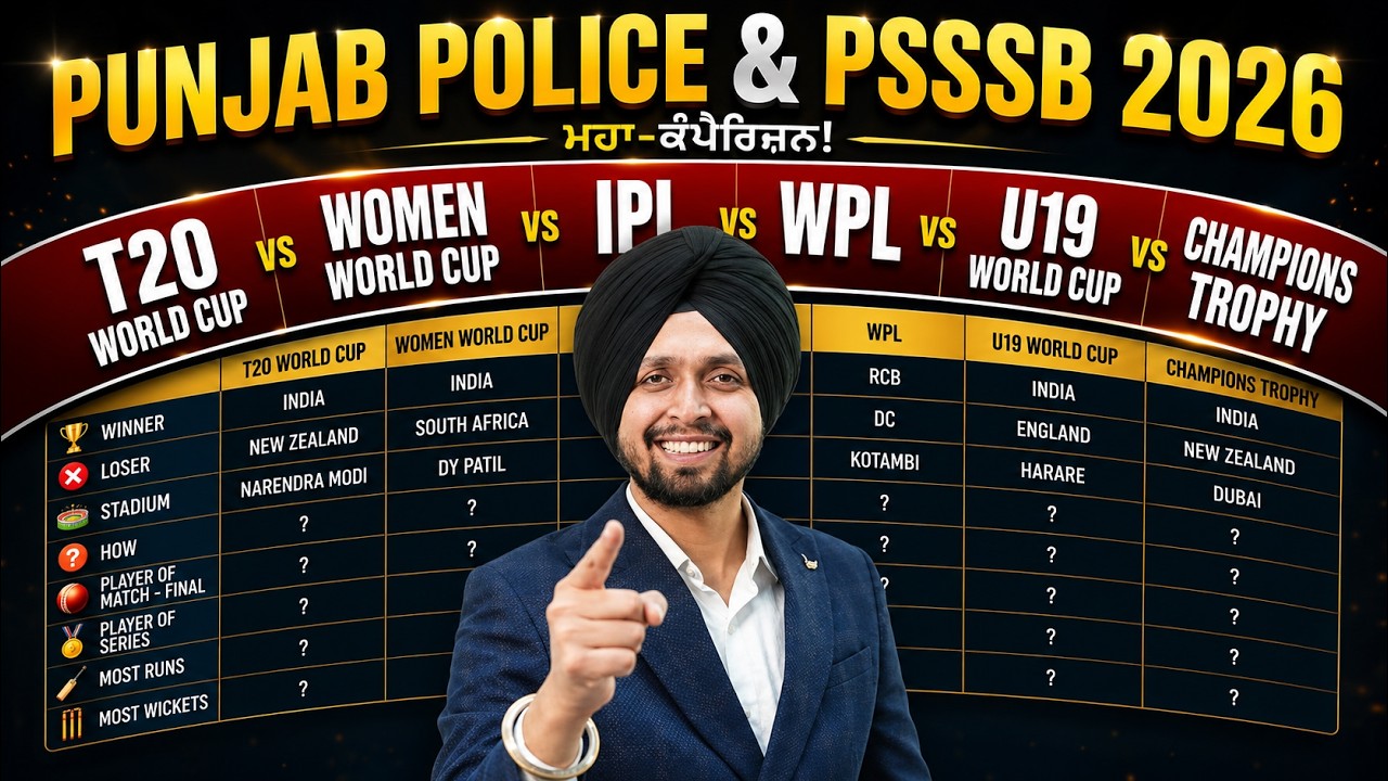 Punjab Police Constable & PSSSB 2026 | Statik Gk Important Questions | Sport Gk MCQs | Gagan Sir