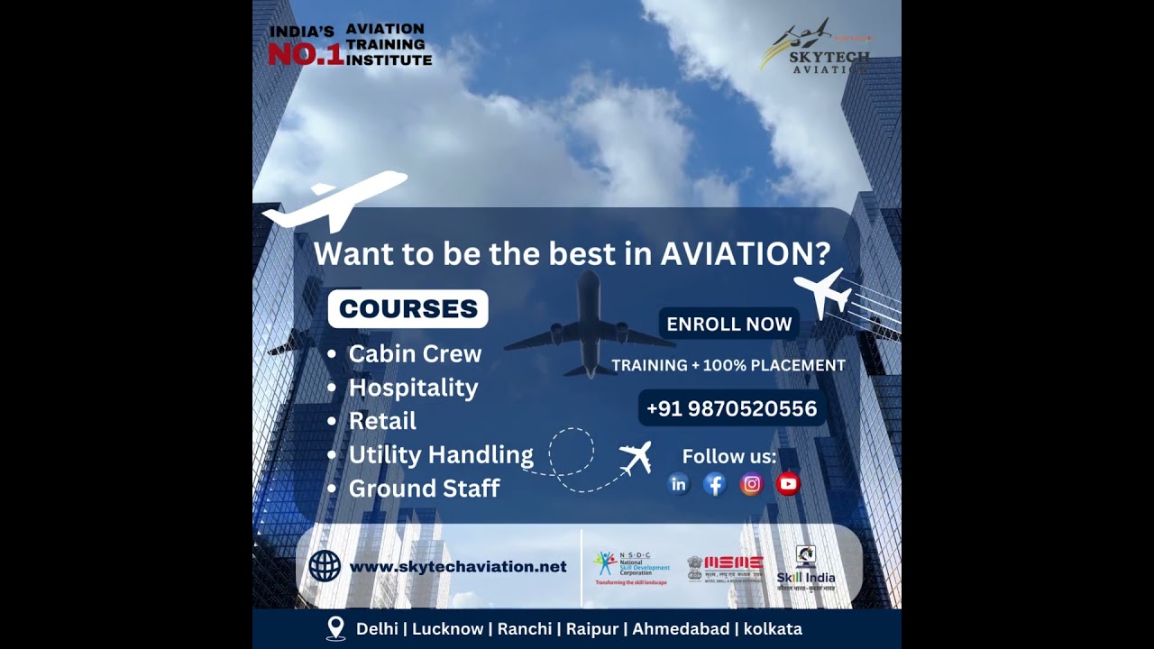 INDIA'S NO.1 AVIATION TRAINING INSTITUTE | SKYTECH AVIATION | 100% JOB PLACEMENT