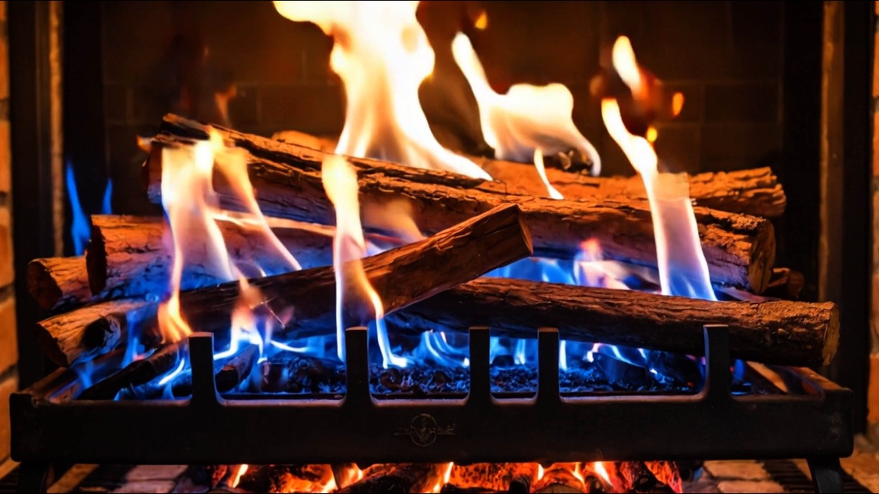 A Cozy Night by the Color-changing Fireplace 🔥 Relaxing Crackling Fire for Sleep & Focus