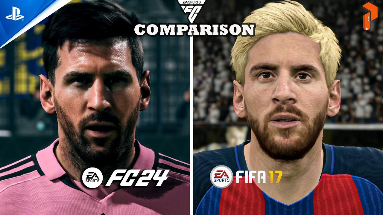 EA FC 24 PS5 vs FIFA17 Comparison! (Gameplay, Graphics, Player Animation, and more!)