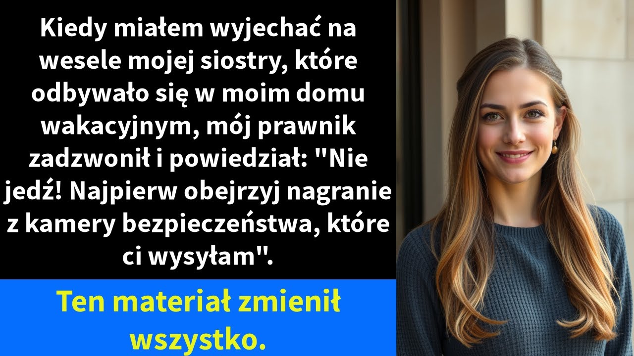 Kiedy miałem wyjechać na wesele mojej siostry, które odbywało się w moim domu wakacyjnym,