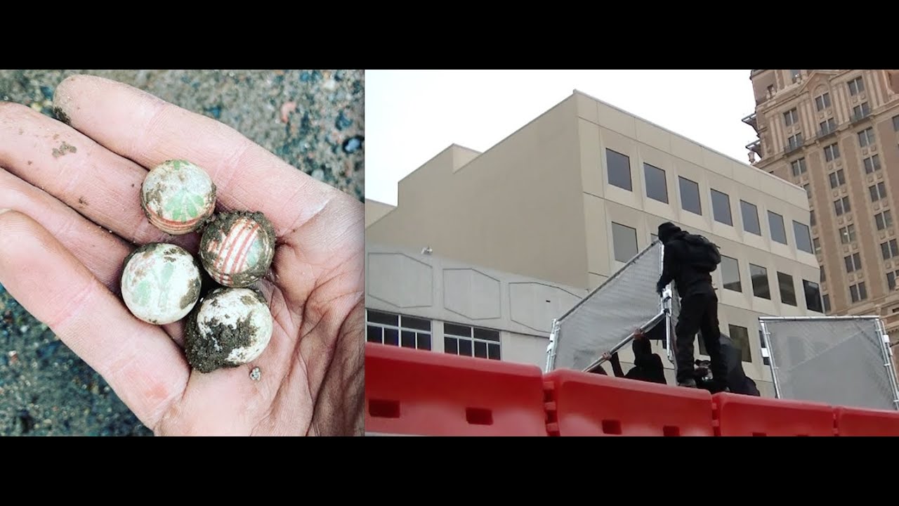 Digging ANTIQUE MARBLE Cache Under Street While RIOTERS TRASH JOBSITE