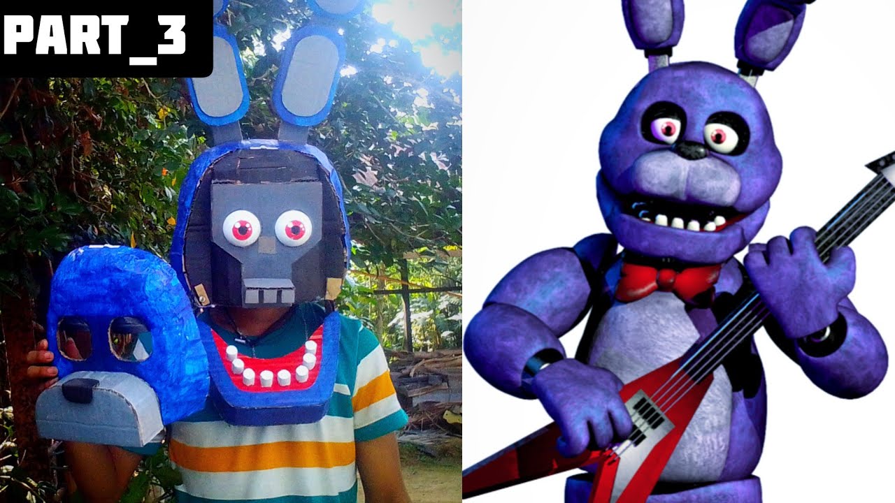 Как сделать маску Бонни из картона [FNAF COSPLAY] ЧАСТЬ_3