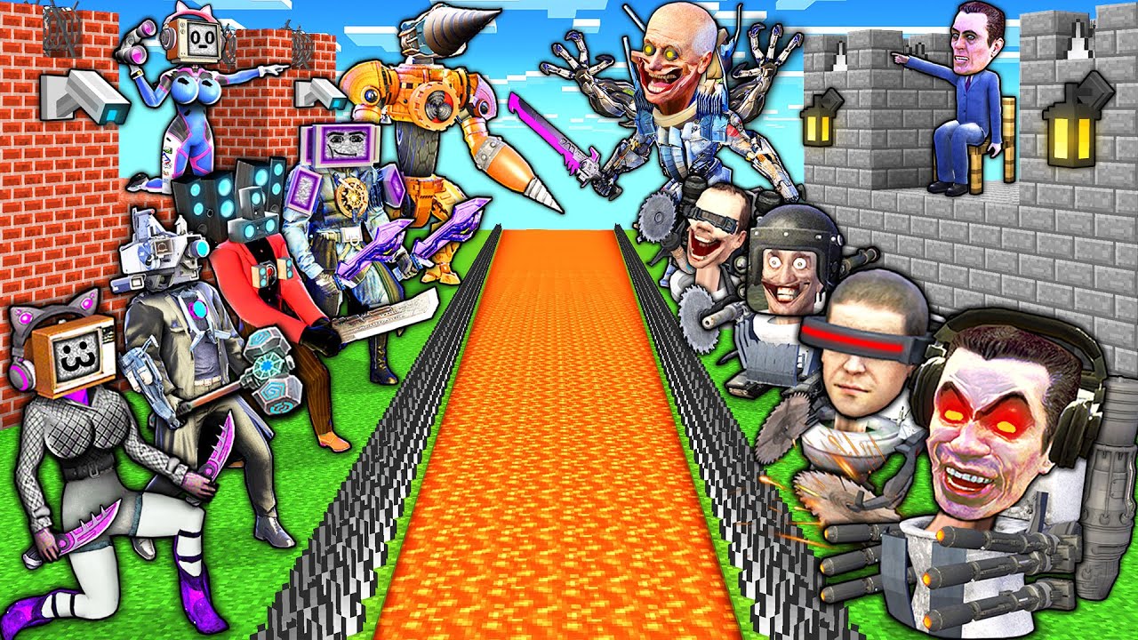 SURVIVAL BASE of UPGRADED G-MAN SKIBIDI TOILET vs TV WOMAN and TV MAN TITAN in MINECRAFT animation