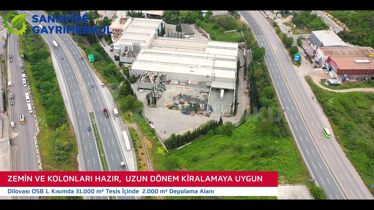 Dilovası OSB'de Kapatılarak Kiralanabilir 1900 m2 Depo ( KİRALIK DEPO )