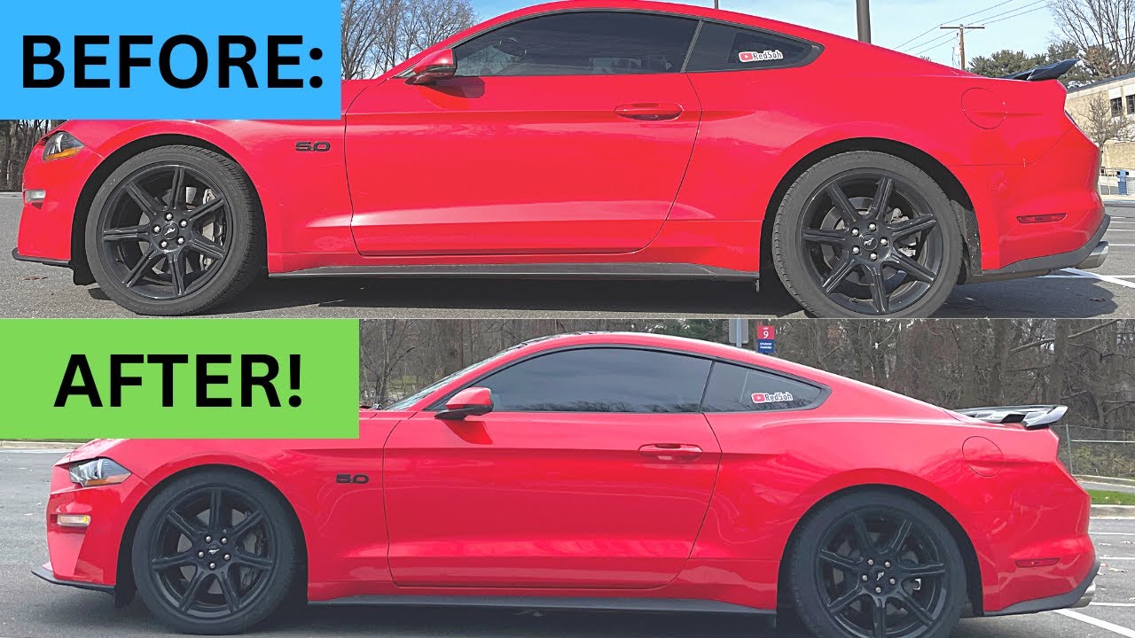 STEEDA Progressive LOWERING Springs on 2019 Mustang GT | BEFORE & AFTER Comparison!