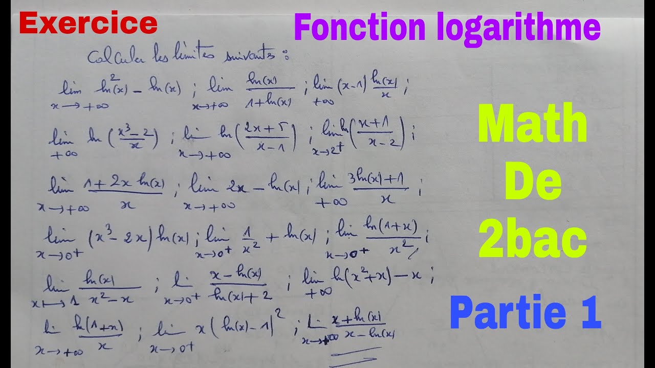 fonction logarithme......math de 2bac