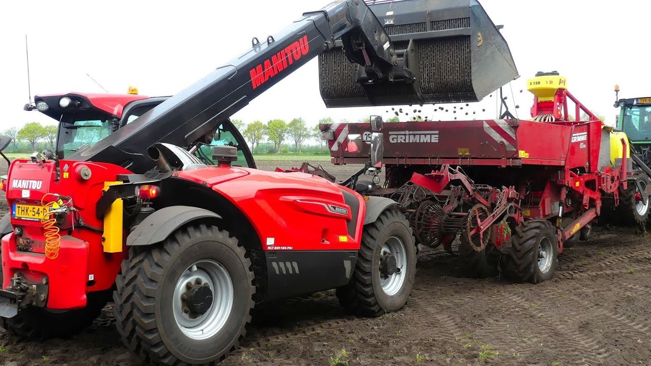 Aardappelen poten met Grimme en Miedema. Landb. Buijs Emmer-Compascuum.