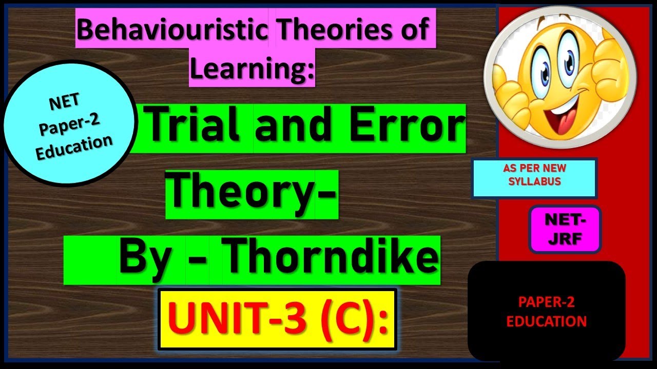 UNIT-3(C): THORNDIKE's TRIAL & ERROR THEORY OF BEHAVIOURISM