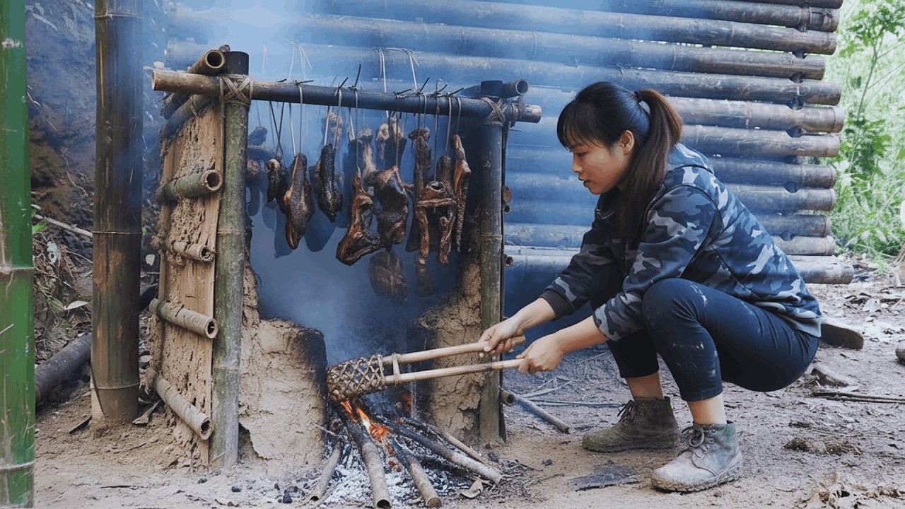 Drying Wild Boar Meat | Long-Term Preservation and Building a Boar Pen for Solo Survival