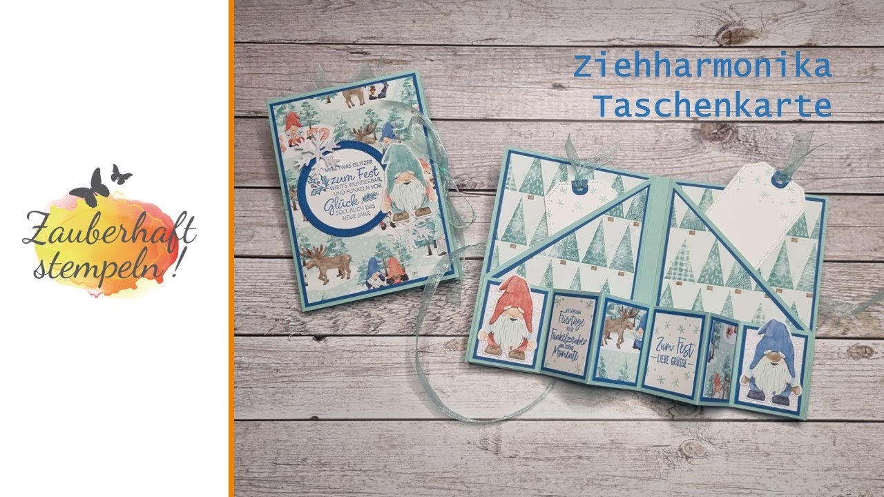 Ziehharmonika Taschen Karte | IM WICHTELWUNDERLAND | besondere Weihnachts Karte | Stampin' Up! | diy