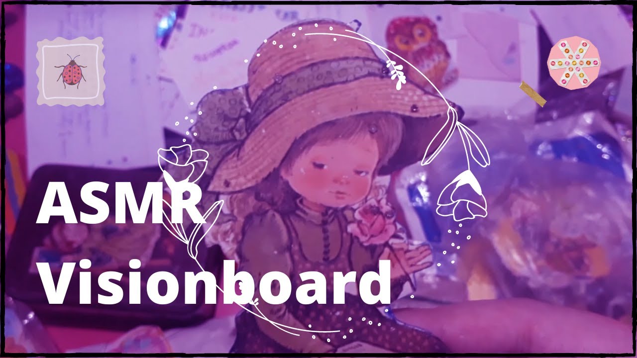 ASMR Cómo hago mi VisionBoard con Triggers de fondo | CandyASMR