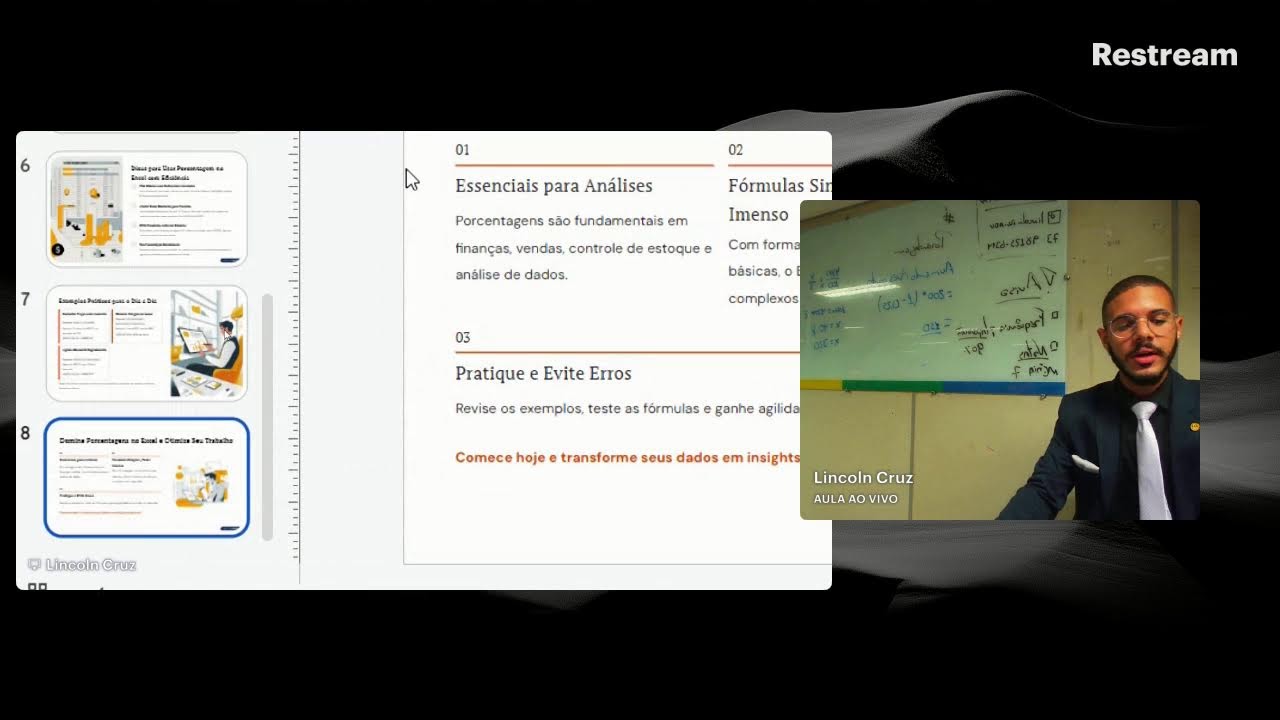 🔴 AO VIVO | Porcentagem no Excel