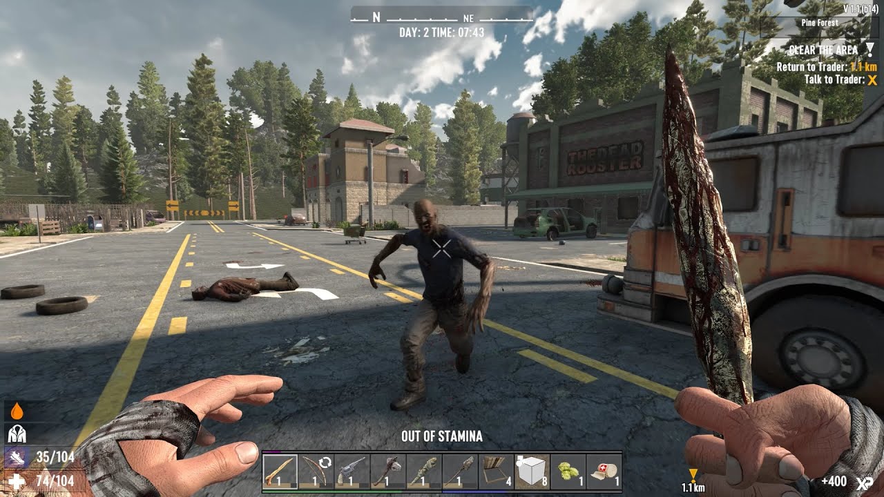 7DTD V1.1 Day 2, Small Town Survival