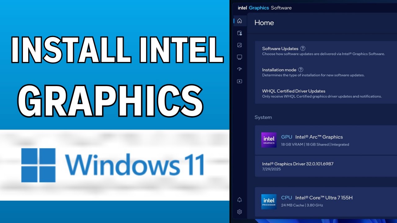 Как установить драйвер графики Intel в Windows 11 (2025)