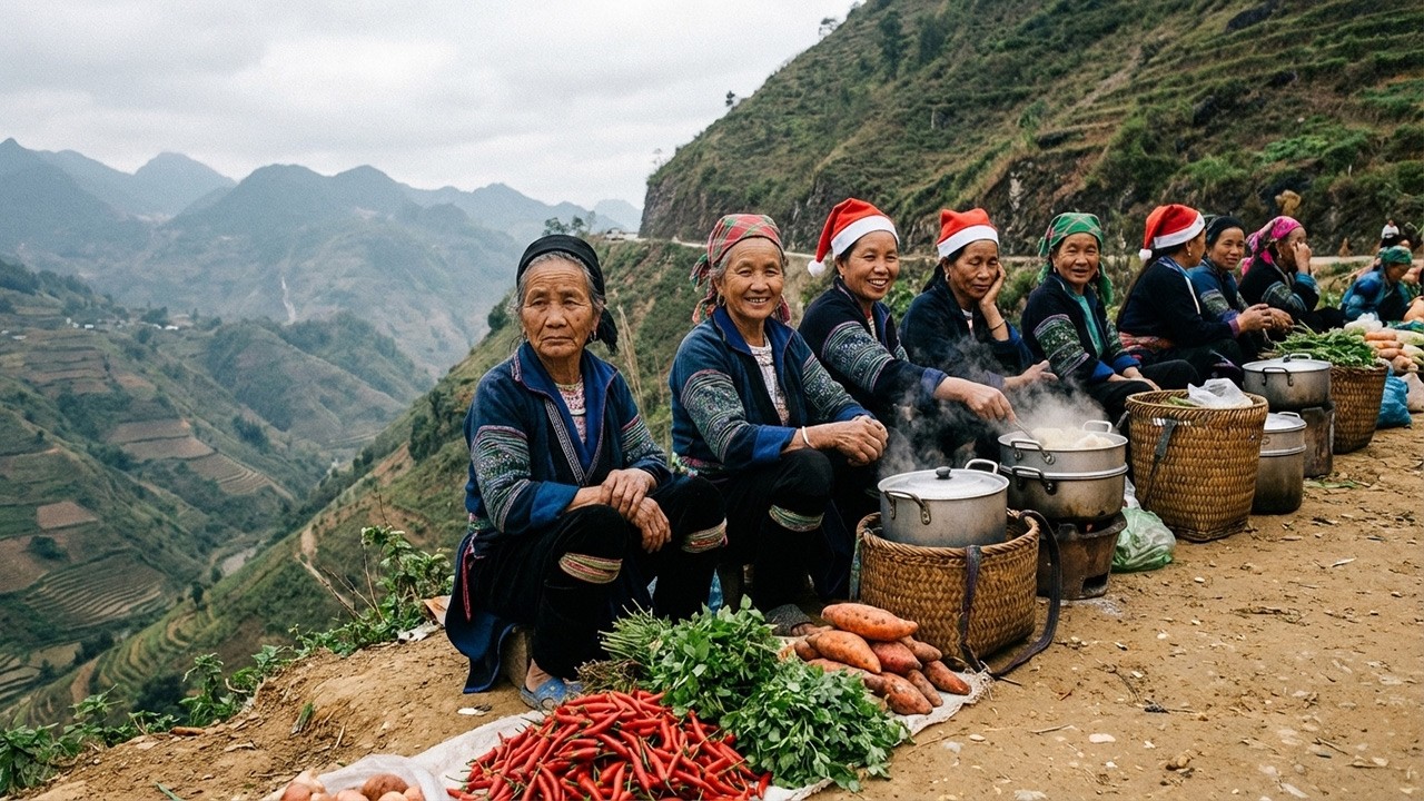 Рождество на настоящем вьетнамском приграничном рынке – без туристов