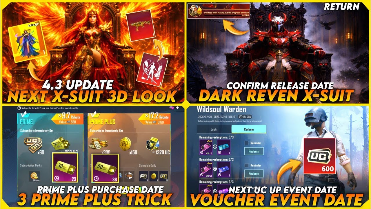 FINALLY 😱 X-SUIT 3 PRIME PLUS TRICK | DARK REVEN X-SUIT RETURN | SPIN VOUCHER COMING | UC UP DATE 🔥