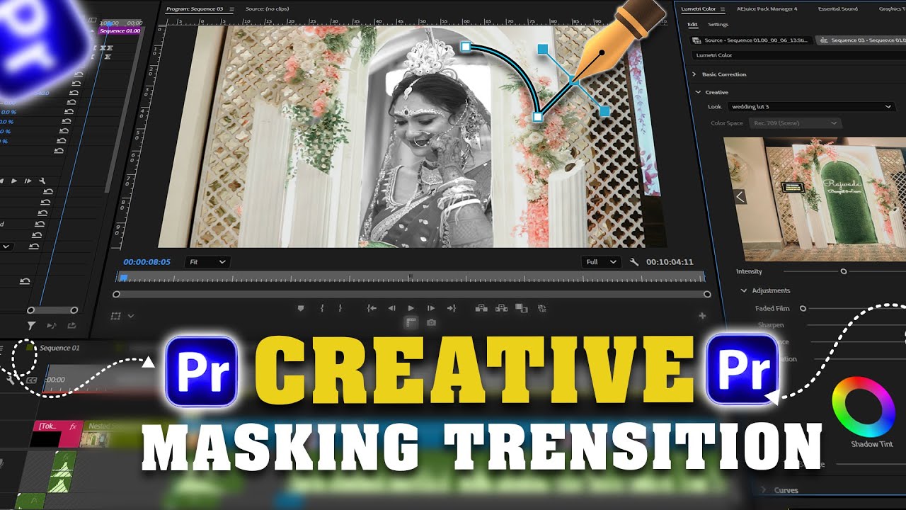 CREATIVE MASKING Transition In Premiere Pro | Secret Tool of Masking | wedding Highlights & Teaser