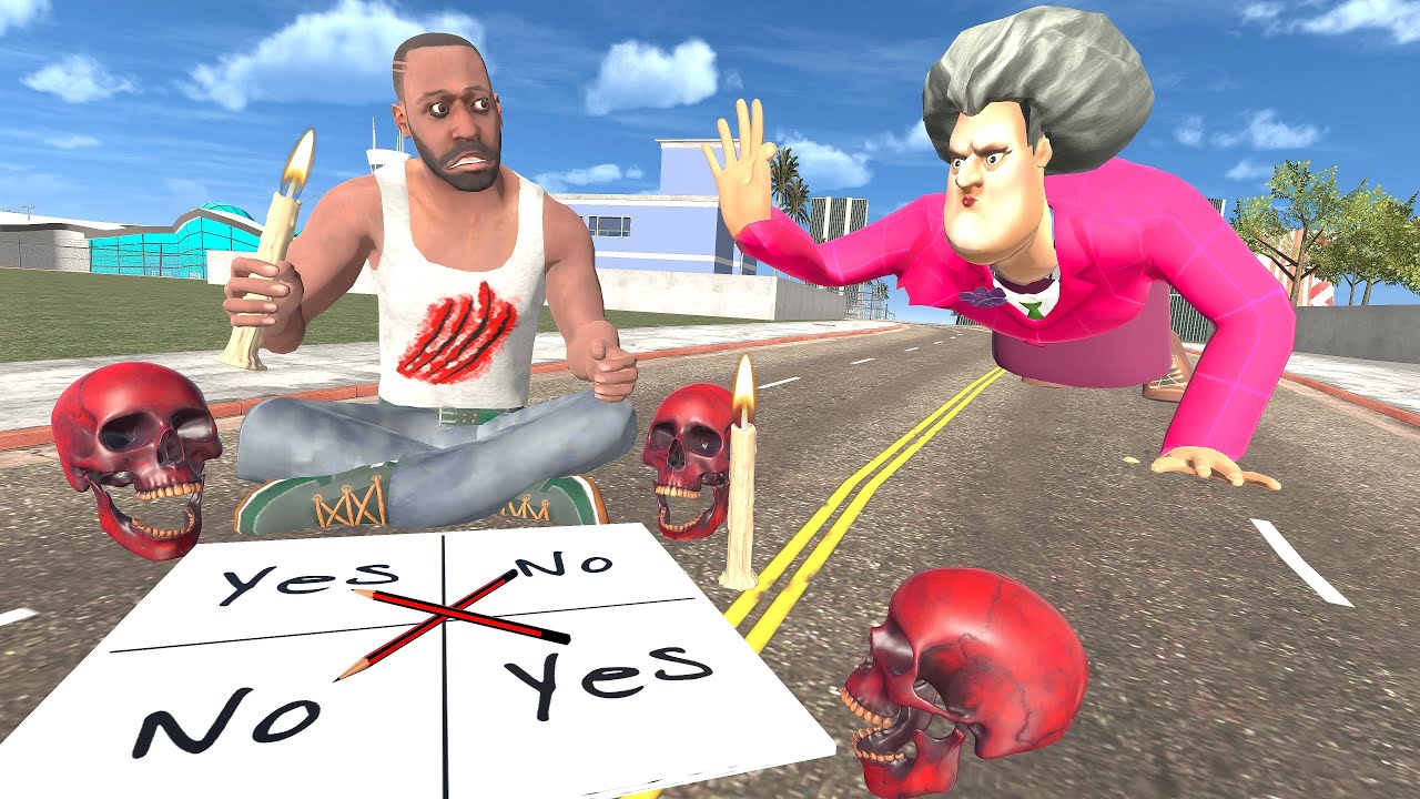 Franklin Play Charlie Charlie Ghost Game To Fight Monster In Indian Bike Driving 3d