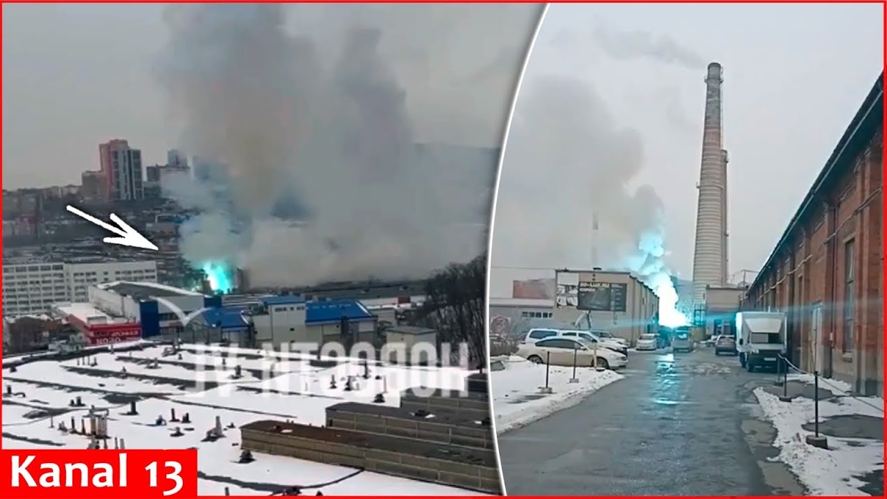 Взрыв и пожар на электростанции в России — десятки тысяч человек остались без электричества и ото...
