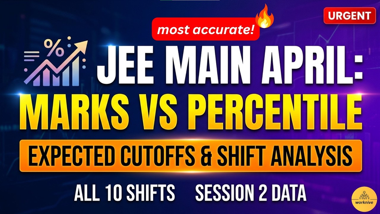 🚨 MOST ACCURATE Marks vs Percentile JEE Main 2026 April Attempt | All 10 Shifts + Expected Cutoff!