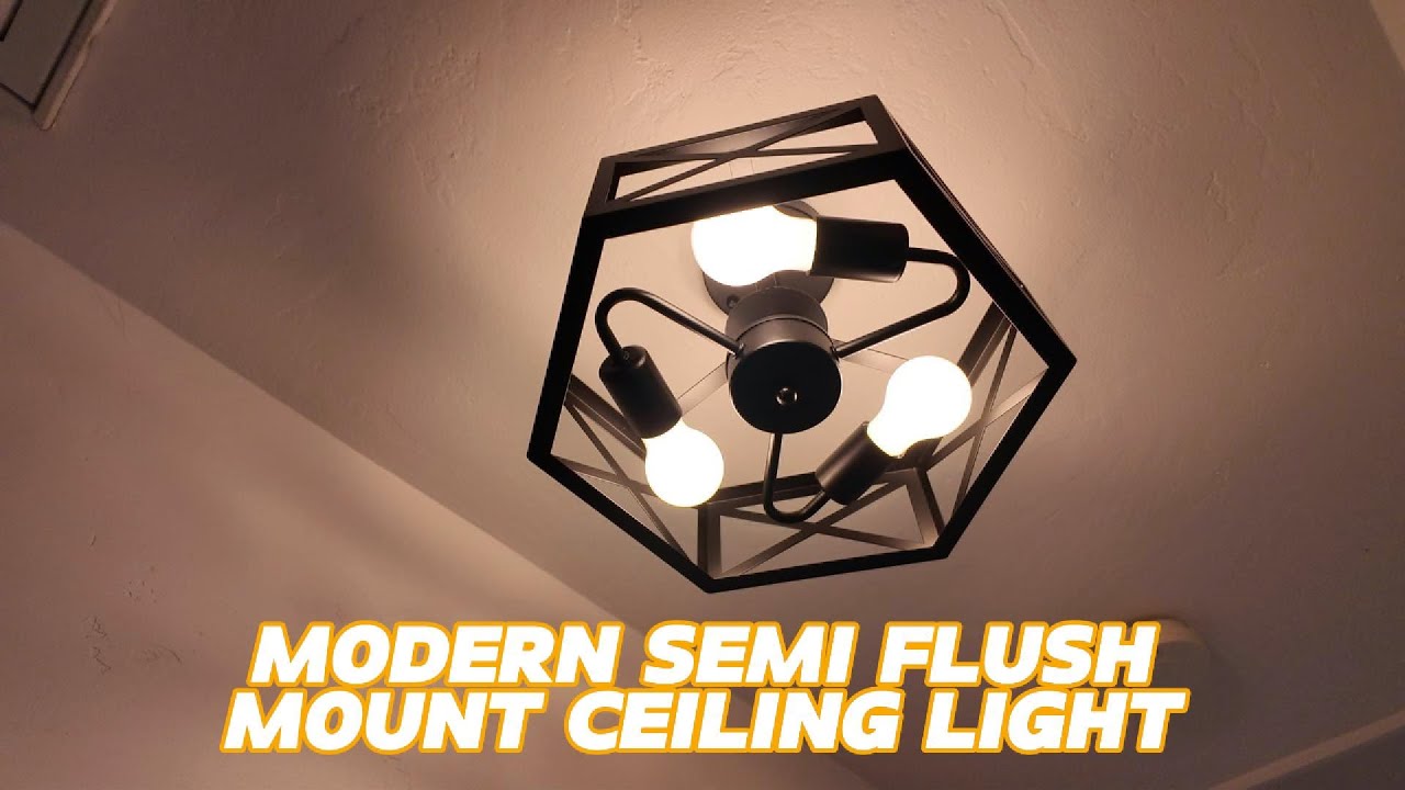OTeedo Modern Semi Flush Mount Ceiling Light Install and Review