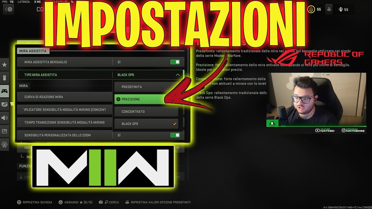 ECCO LE IMPOSTAZIONI MIGLIORI PER LA MIRA SU MW2!