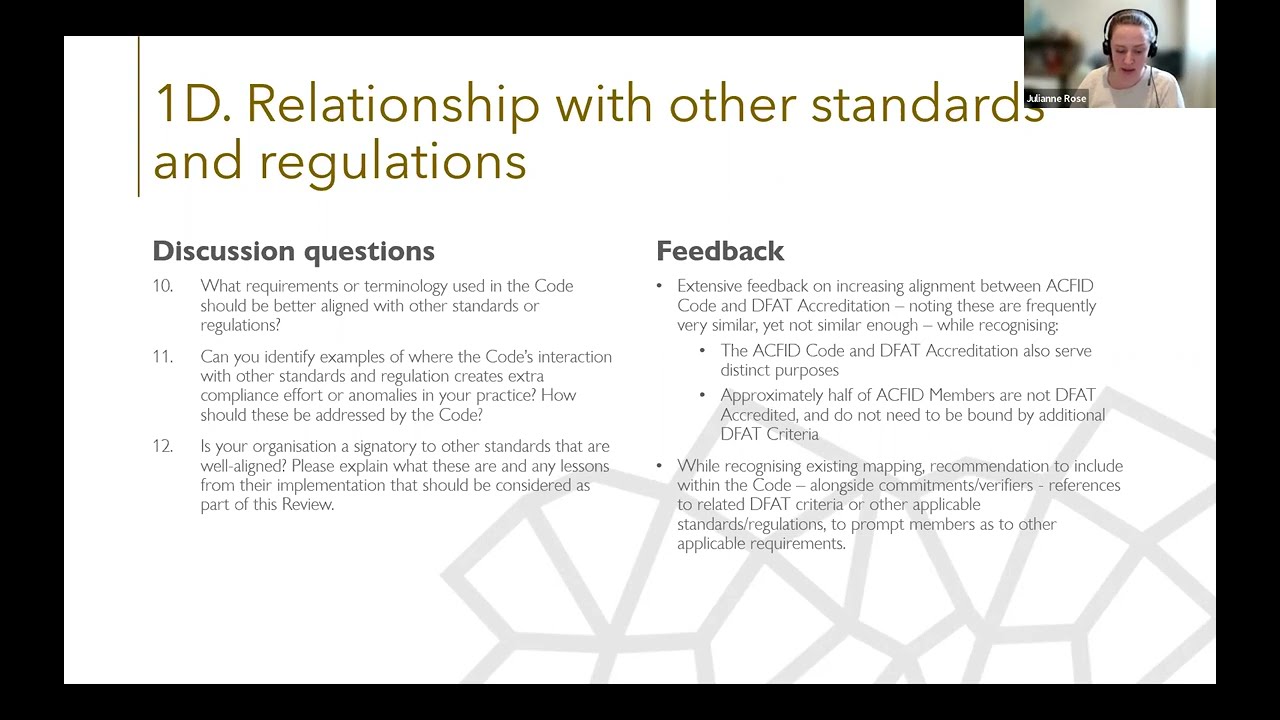 ACFID Code of Conduct Review: Initial Findings & Propositions Testing 2022