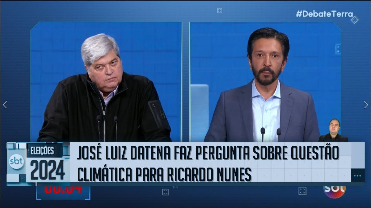 Debate SBT: Datena (PSDB) faz pergunta sobre quest&atilde;o clim&aacute;tica a Ricardo Nunes (MDB)