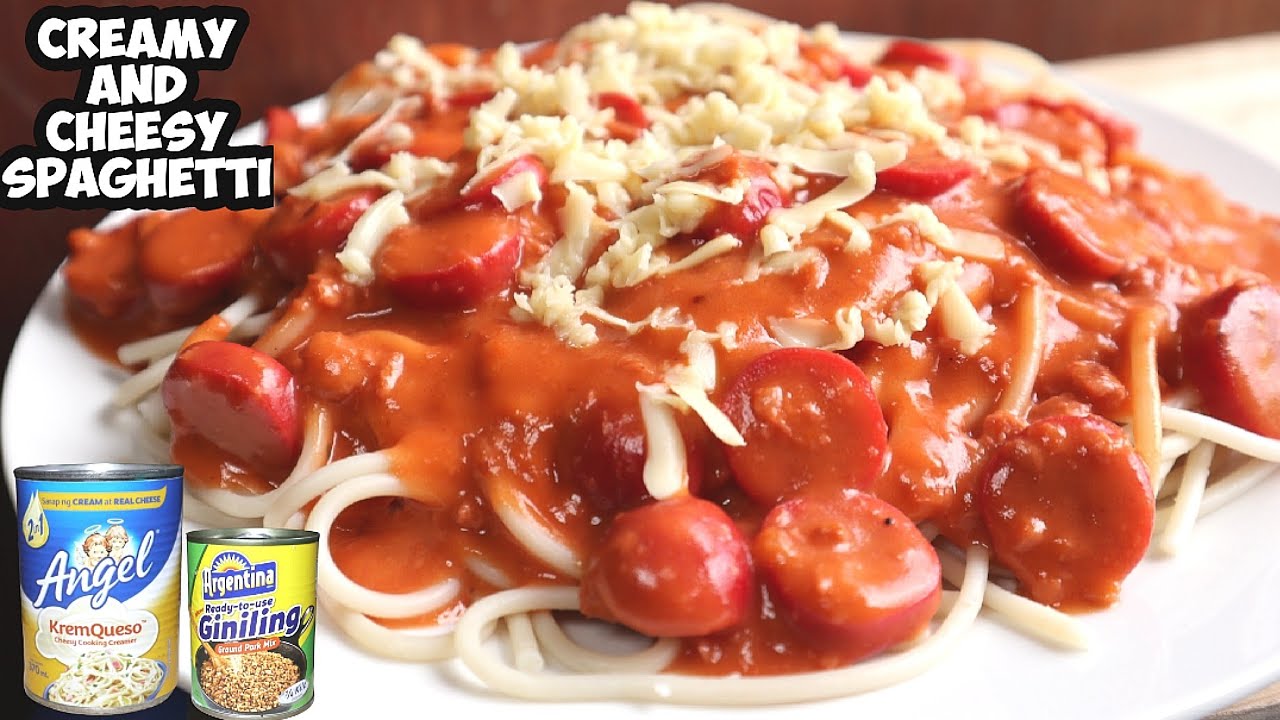Creamy and Cheesy Spaghetti Recipe || How To Cook Filipino Style Spaghetti