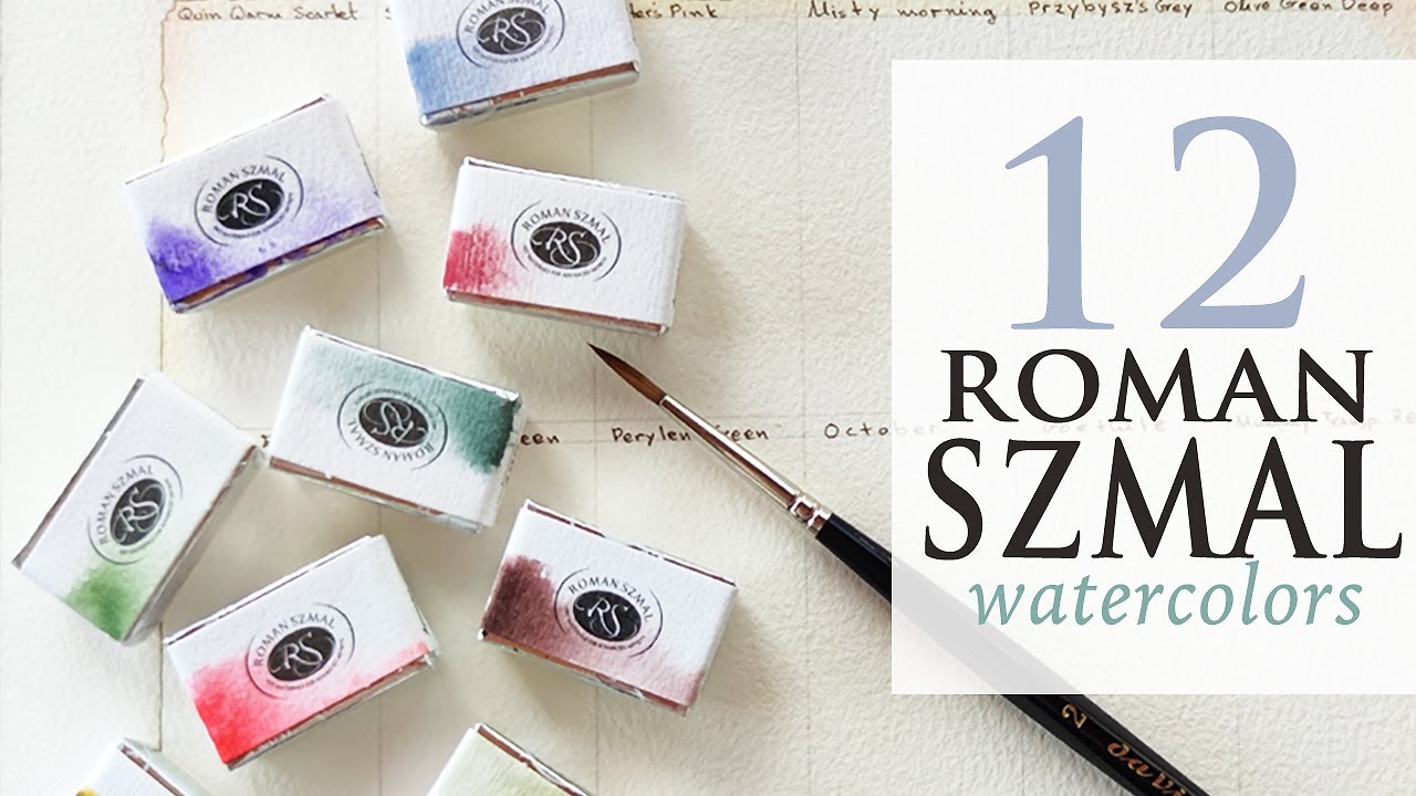 Roman Szmal - swatching 12 beautiful watercolors 🥰🎨