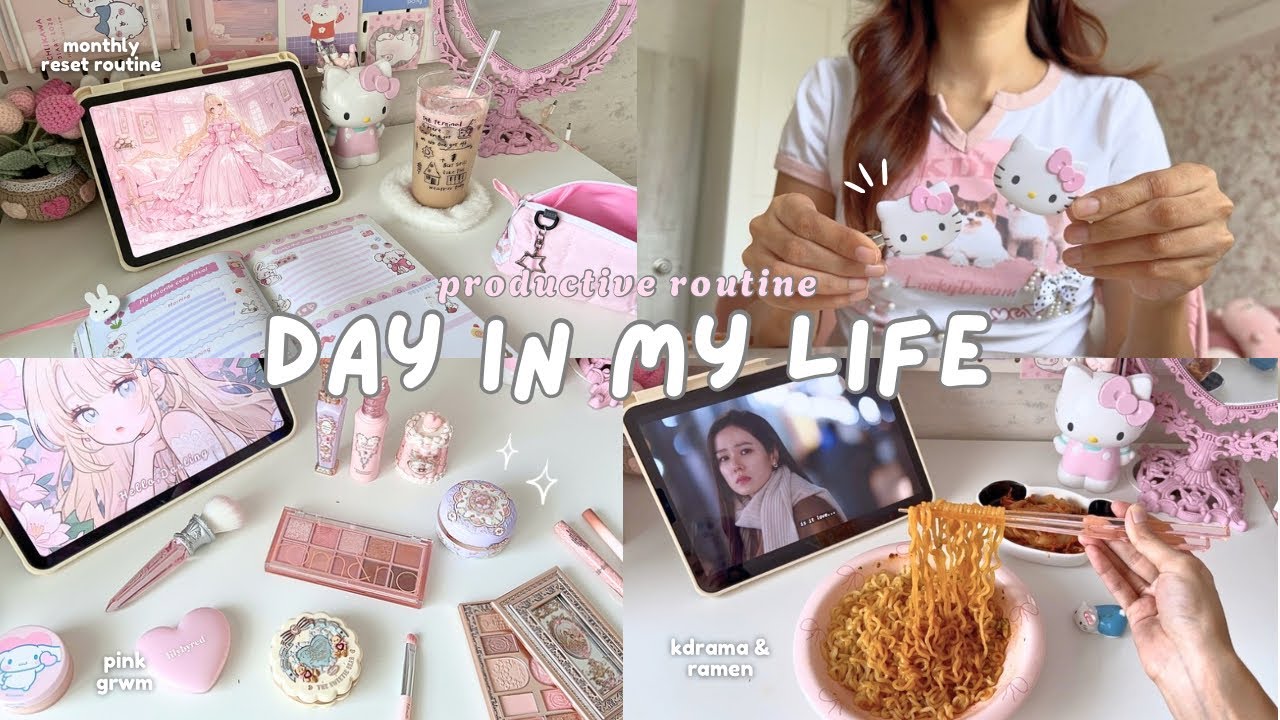 What a Girl who loves staying at home does all day🐰🎀 productive & aesthetic vlog