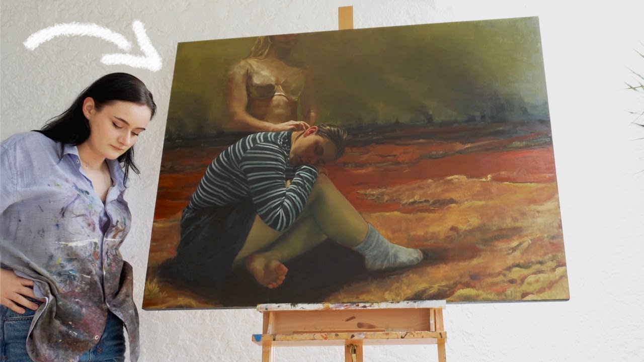 Making my largest painting in my living room...