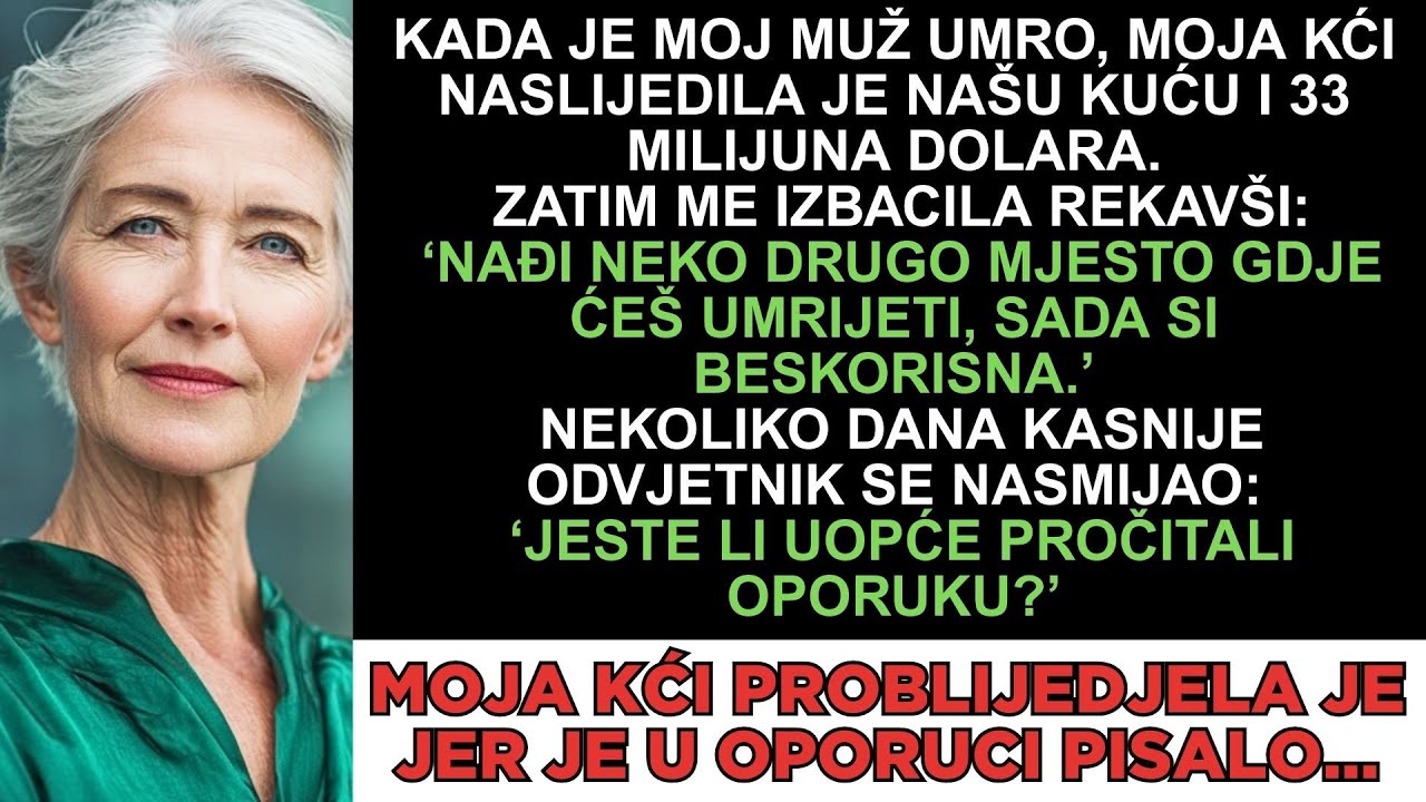 Kći je naslijedila 33 milijuna i izbacila me — tri dana kasnije plakala je i molila za moju pomoć