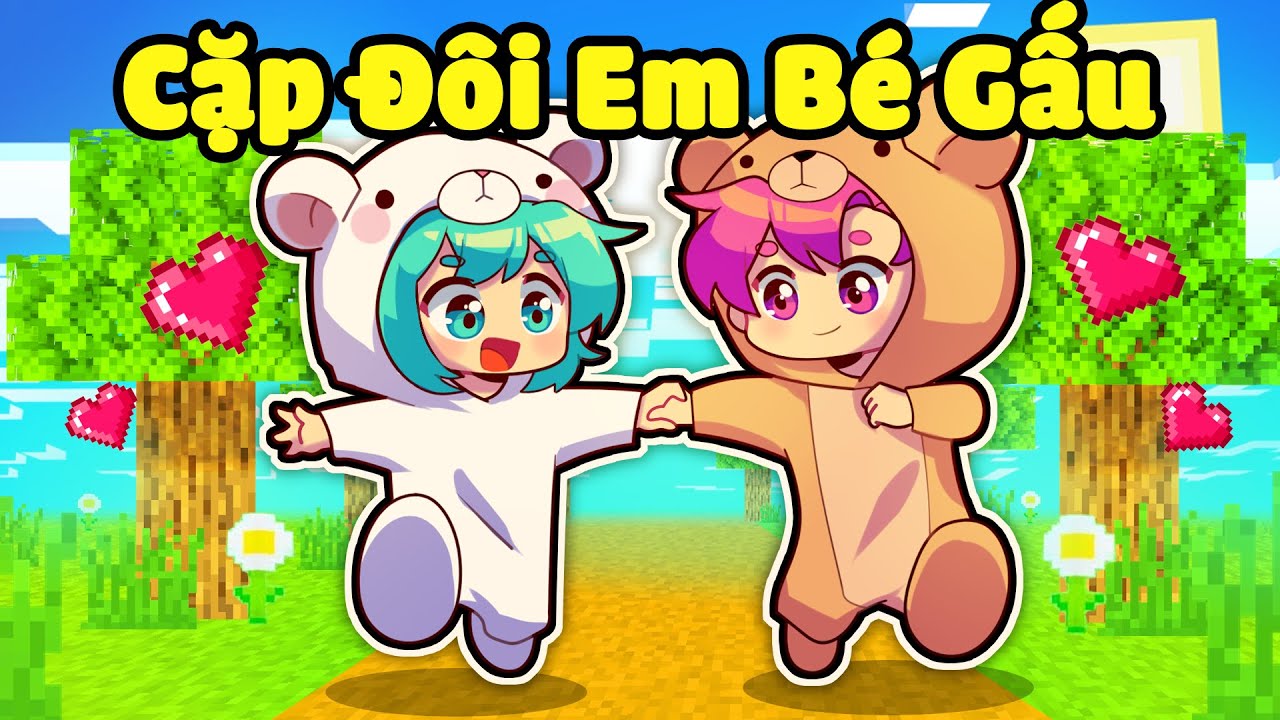 YUMMIE GẤU TUYẾT BẤT NGỜ KHI GẶP HIHA GẤU CUTE TRONG MINECRAFT*YUMMIE CẶP ĐÔI GẤU CUTE🐻❤