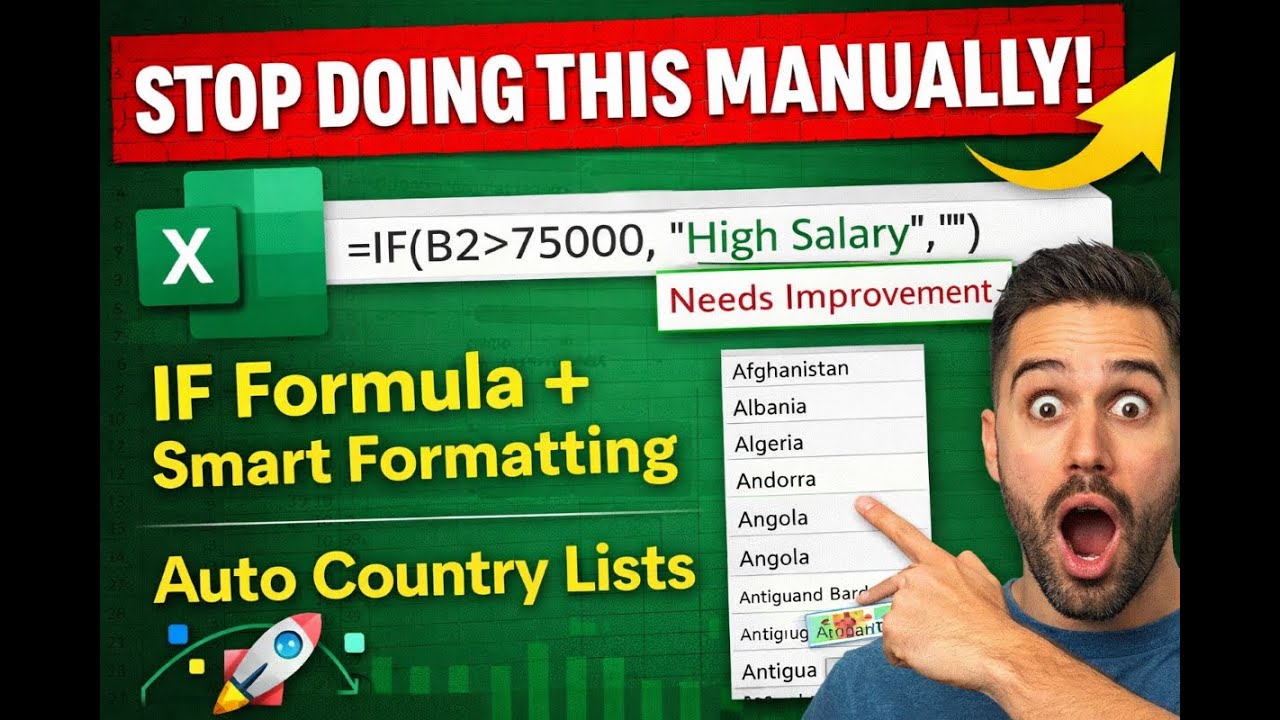 Master Excel Basics – IF Formula, Conditional Formatting & Custom Lists