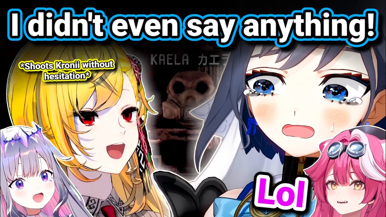 𝗞𝗮𝗲𝗹𝗮 𝗻𝗼𝘁 𝗵𝗲𝘀𝗶𝘁𝗮𝘁𝗶𝗻𝗴 𝘁𝗼 𝗽𝗶𝗰𝗸 𝗮𝗻𝗱 𝘀𝗵𝗼𝗼𝘁 𝗞𝗿𝗼𝗻𝗶𝗶 𝗶𝘀 𝗛𝗶𝗹𝗮𝗿𝗶𝗼𝘂𝘀 |Hololive|