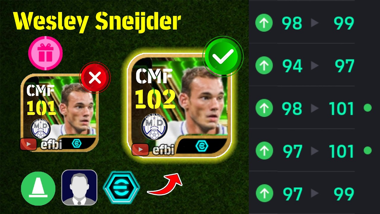 Wesley Sneijder 102 BEST TRAINING with Booster, Max Level, Player Progression eFootball 2026
