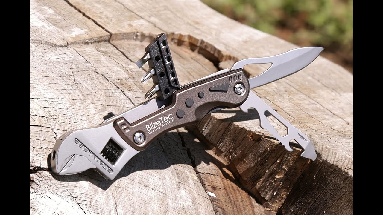 Multitools 9-in-1 Adjustable Wrench Knife with 3 Changeable Screwdrivers