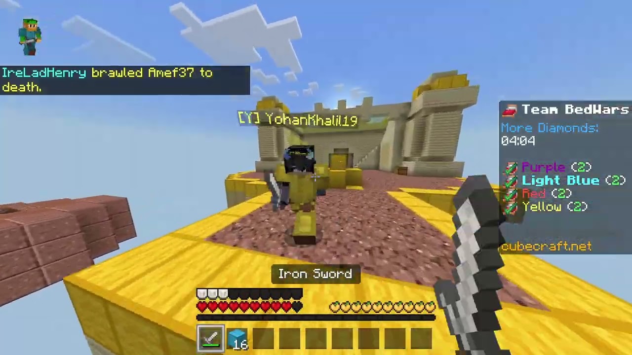 CubeCraft Bedrock Bedwars Gameplay (100% Winrate)