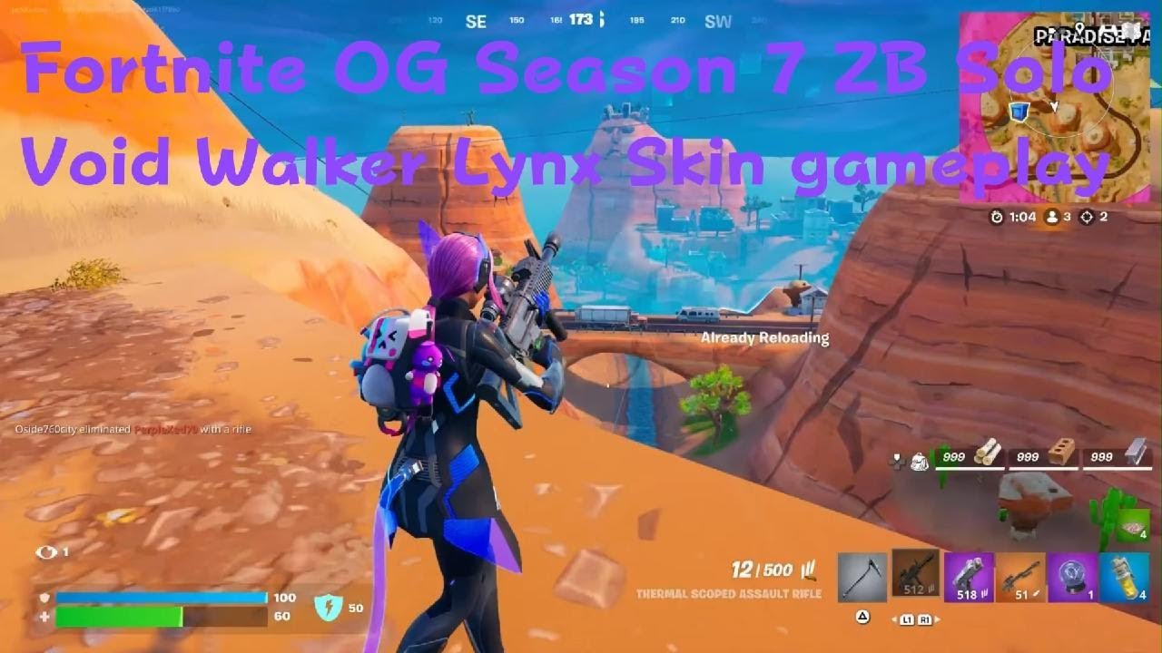 Fortnite OG Season 7 Zero Build Solo Void Walker Lynx Skin gameplay