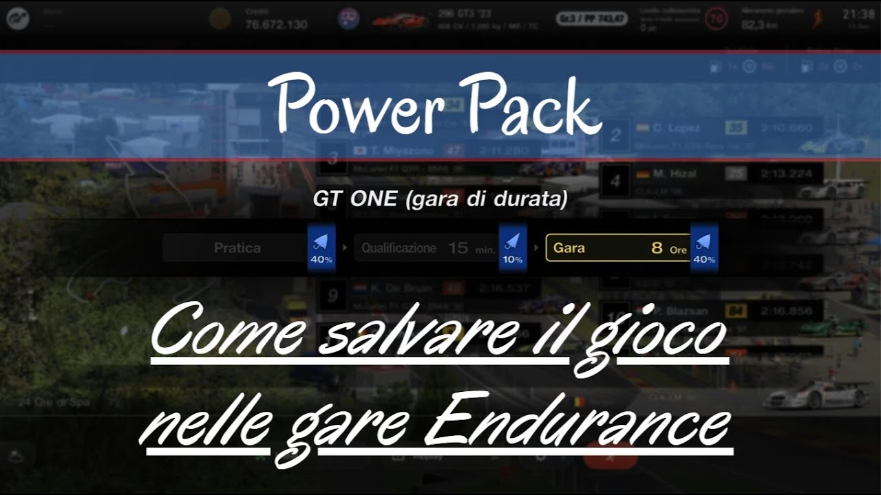 GT7 Power Pack: come salvare il gioco nelle gare Endurance senza perdere i distacchi [patch 1.66]
