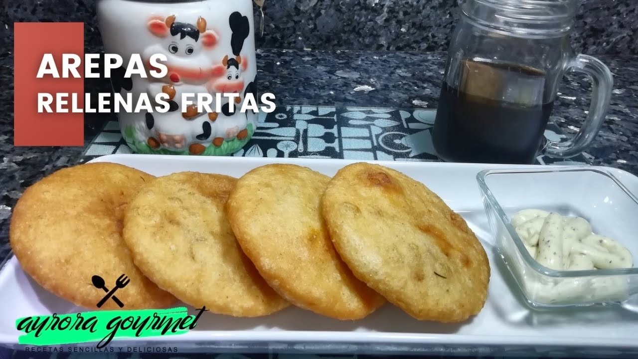 AREPAS RELLENAS FRITAS MIXTAS, Receta fácil y deliciosa, con Pollo, Carne y Huevo de Codorniz.