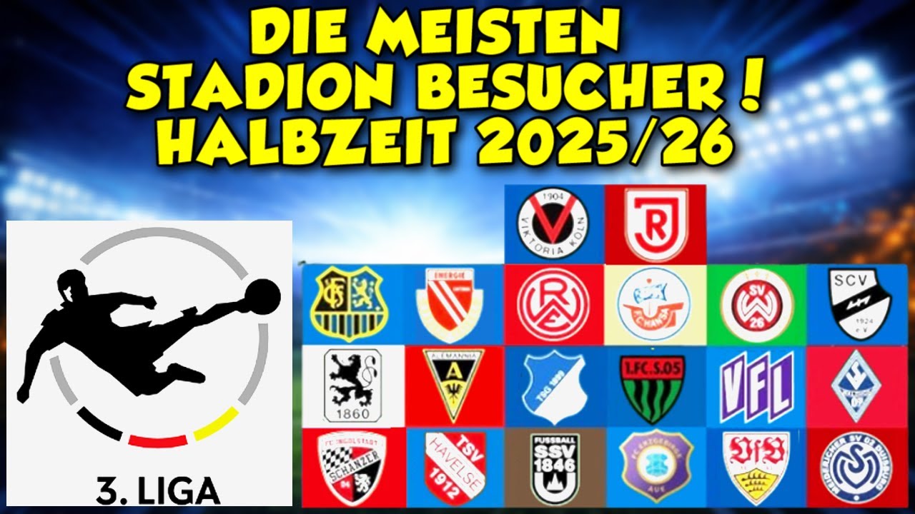 3. Liga: Wer hat die meisten Stadion Besucher?! 2025/26 Hinrunde