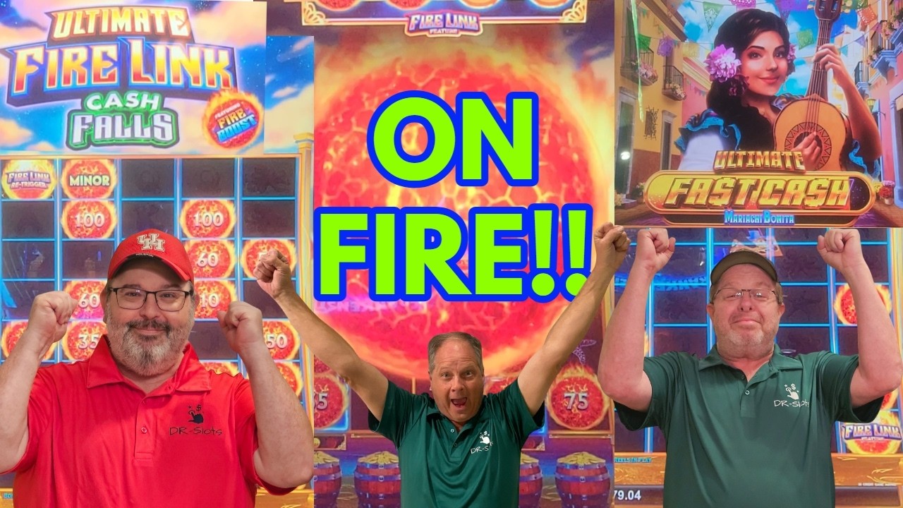 Brand New Slot Ultimate Fire Link Cash Falls W/ Cash Boost was On Fire at Coushatta Casino!