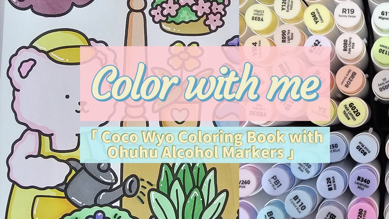 Color with me | Little Corner by Coco Wyo - Flower Stall | Ohuhu Pastel Markers 🌼